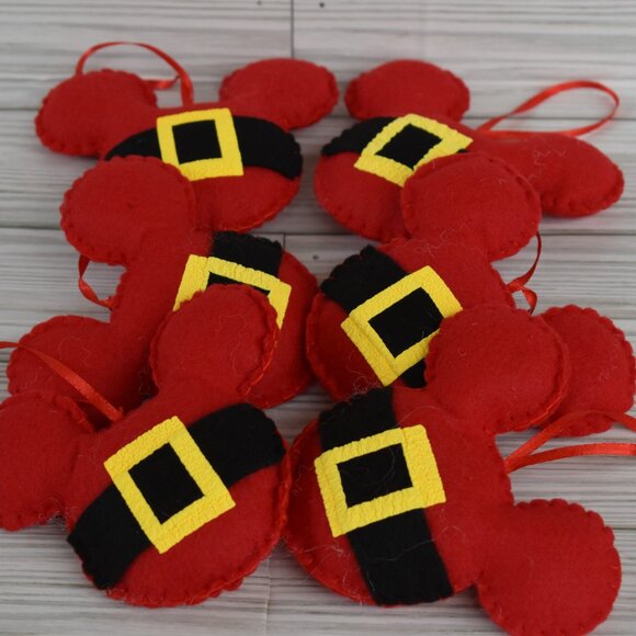 Christmas Mickey Santa felt ornaments/ tree decor - Picture 6 of 8